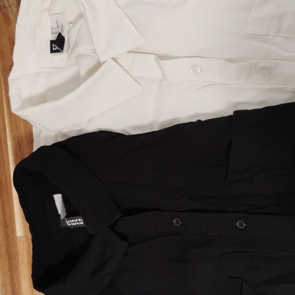Divided by H&M | Sleeveless button-up dress shirts, 1 black/1 white | women's 2